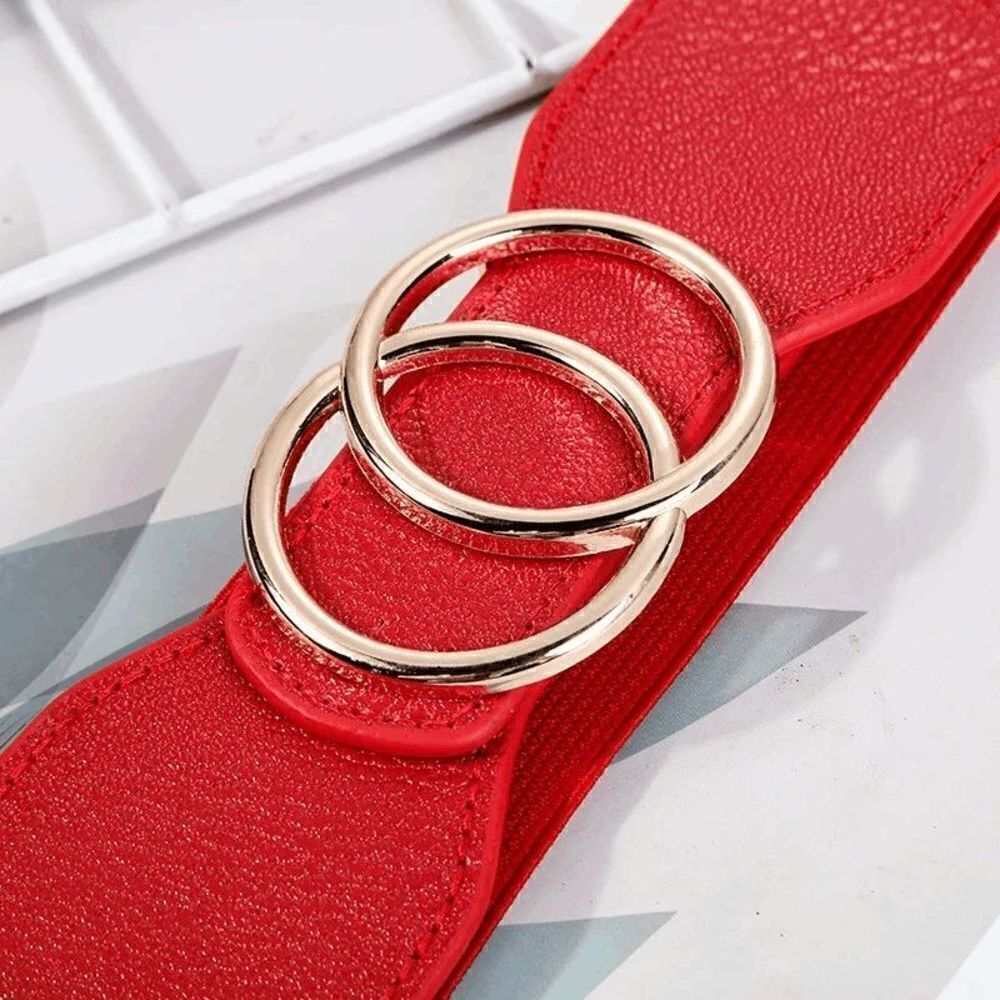 Ladies Brown Double Circle Stretch Belt - Picture 7 of 7